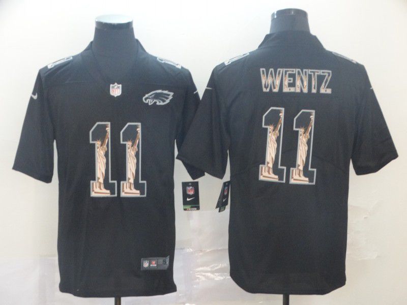 Men Philadelphia Eagles #11 Wentz Black Nike Goddess fashion Edition NFL Jerseys->baltimore ravens->NFL Jersey